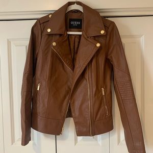 Gorgeous brown Guess faux leather jacket